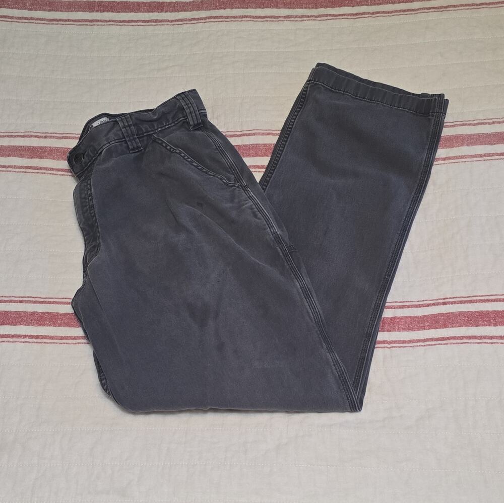 Carhartt Rugged Flex Loose Fit Mens 35x34 Canvas Utility Work Pants Gray
